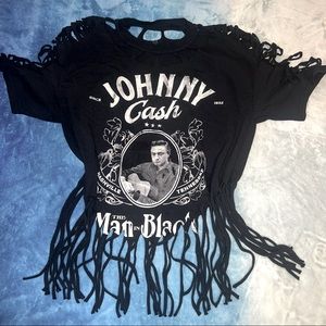 Johnny cash fringe tshirt